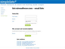 Tablet Screenshot of list.valvesoftware.com